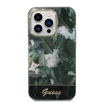 Guess GUHCP14LHGJGHA iPhone 14 Pro 6,1&quot; zelený/zelený pevný obal Jungle Collection