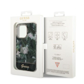 Guess GUHCP14LHGJGHA iPhone 14 Pro 6,1&quot; zelený/zelený pevný obal Jungle Collection