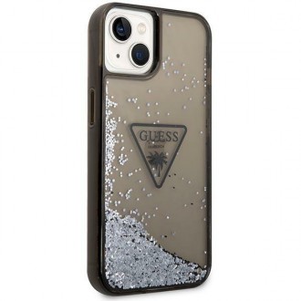 Guess GUHCP14SLFCTPK iPhone 14 6,1&quot; černo/černé pevné pouzdro Liquid Glitter Palm Collection