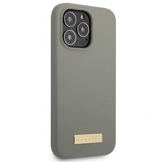Guess GUHMP13LSPLG iPhone 13 Pro / 13 6,1&quot; šedý/šedý pevný obal Silikonová deska s logem MagSafe