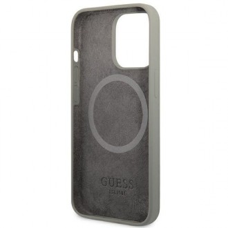 Guess GUHMP13LSPLG iPhone 13 Pro / 13 6,1&quot; šedý/šedý pevný obal Silikonová deska s logem MagSafe