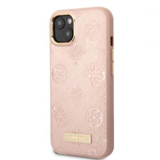 Guess GUHMP13MSAPSTP iPhone 13 6,1&quot; růžový/růžový pevný obal Peony Logo Plate MagSafe