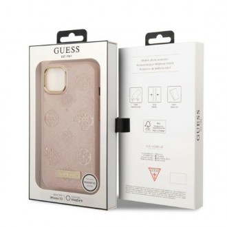 Guess GUHMP13MSAPSTP iPhone 13 6,1&quot; růžový/růžový pevný obal Peony Logo Plate MagSafe