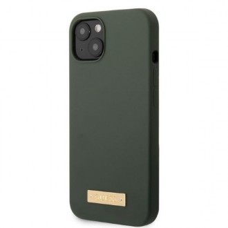 Guess GUHMP13MSBPLA iPhone 13 6,1&quot; zelený/khaki pevný obal Silikonová deska s logem MagSafe