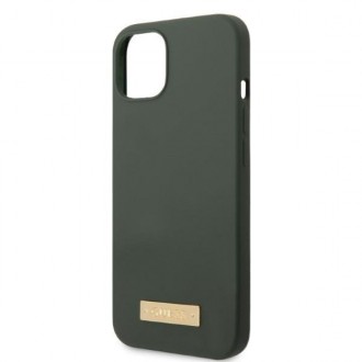 Guess GUHMP13MSBPLA iPhone 13 6,1&quot; zelený/khaki pevný obal Silikonová deska s logem MagSafe