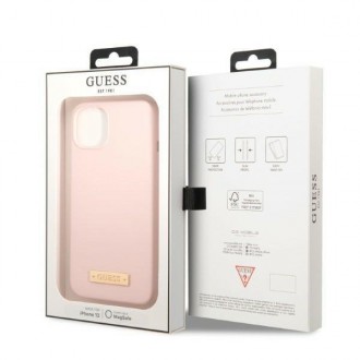 Guess GUHMP13MSBPLP iPhone 13 6,1&quot; růžové/růžové pevné pouzdro Silikonová deska s logem MagSafe