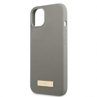 Guess GUHMP13MSPLG iPhone 13 6,1&quot; šedý/šedý pevný obal Silikonová deska s logem MagSafe