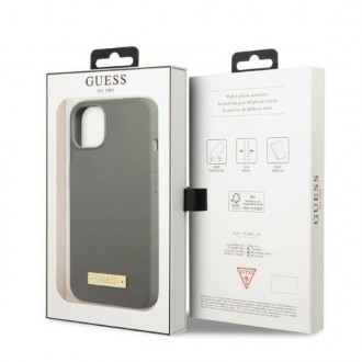 Guess GUHMP13MSPLG iPhone 13 6,1&quot; šedý/šedý pevný obal Silikonová deska s logem MagSafe