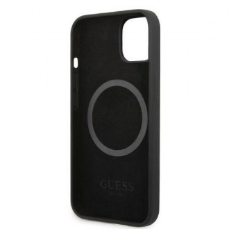 Guess GUHMP13MSPLK iPhone 13 6,1&quot; černo/černé pevné pouzdro Silikonová deska s logem MagSafe