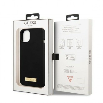 Guess GUHMP13MSPLK iPhone 13 6,1&quot; černo/černé pevné pouzdro Silikonová deska s logem MagSafe