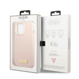 Guess GUHMP13XSPLP iPhone 13 Pro Max 6,7&quot; růžové/růžové pevné pouzdro Silikonová deska s logem MagSafe