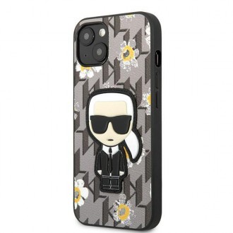 Karl Lagerfeld KLHCP13MPMNFIK1 iPhone 13 6,1&quot; šedá/šedá Květina Ikonik Karl