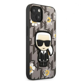 Karl Lagerfeld KLHCP13MPMNFIK1 iPhone 13 6,1&quot; šedá/šedá Květina Ikonik Karl