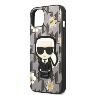 Karl Lagerfeld KLHCP13MPMNFIK1 iPhone 13 6,1&quot; šedá/šedá Květina Ikonik Karl