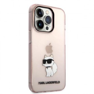 Karl Lagerfeld KLHCP14LHNCHTCP iPhone 14 Pro 6,1&quot; růžový/růžový pevný obal Ikonik Choupette