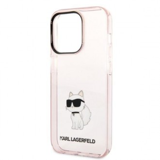 Karl Lagerfeld KLHCP14LHNCHTCP iPhone 14 Pro 6,1&quot; růžový/růžový pevný obal Ikonik Choupette