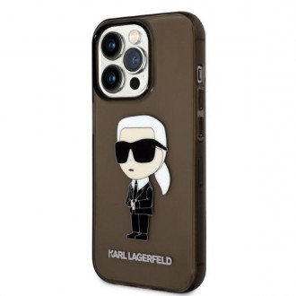 Karl Lagerfeld KLHCP14LHNIKTCK iPhone 14 Pro 6,1&quot; černý/černý pevný obal Ikonik Karl Lagerfeld