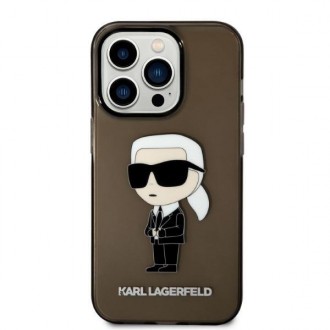 Karl Lagerfeld KLHCP14LHNIKTCK iPhone 14 Pro 6,1&quot; černý/černý pevný obal Ikonik Karl Lagerfeld