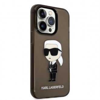 Karl Lagerfeld KLHCP14LHNIKTCK iPhone 14 Pro 6,1&quot; černý/černý pevný obal Ikonik Karl Lagerfeld