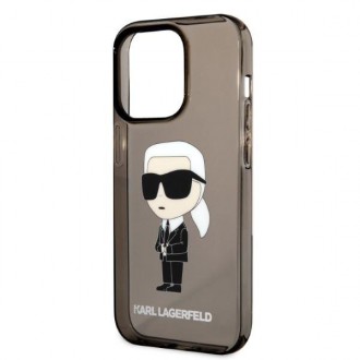 Karl Lagerfeld KLHCP14LHNIKTCK iPhone 14 Pro 6,1&quot; černý/černý pevný obal Ikonik Karl Lagerfeld