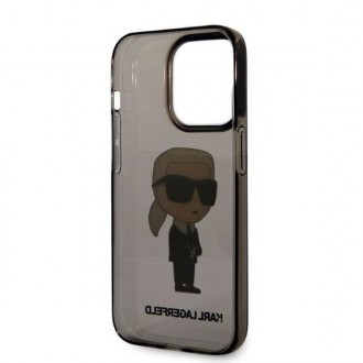 Karl Lagerfeld KLHCP14LHNIKTCK iPhone 14 Pro 6,1&quot; černý/černý pevný obal Ikonik Karl Lagerfeld