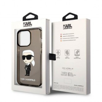 Karl Lagerfeld KLHCP14LHNIKTCK iPhone 14 Pro 6,1&quot; černý/černý pevný obal Ikonik Karl Lagerfeld