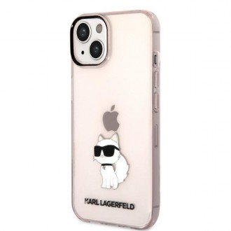 Karl Lagerfeld KLHCP14MHNCHTCP iPhone 14 Plus 6,7&quot; růžový/růžový pevný obal Ikonik Choupette