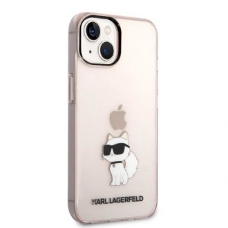 Karl Lagerfeld KLHCP14MHNCHTCP iPhone 14 Plus 6,7&quot; růžový/růžový pevný obal Ikonik Choupette