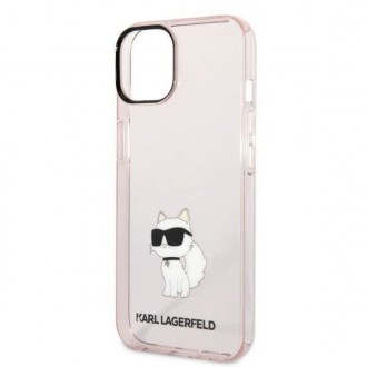 Karl Lagerfeld KLHCP14MHNCHTCP iPhone 14 Plus 6,7&quot; růžový/růžový pevný obal Ikonik Choupette