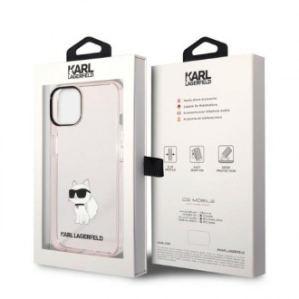 Karl Lagerfeld KLHCP14MHNCHTCP iPhone 14 Plus 6,7&quot; růžový/růžový pevný obal Ikonik Choupette