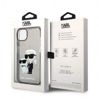 Karl Lagerfeld KLHCP14SHNKCTGK iPhone 14 6,1&quot; černo/černý pevný obal Gliter Karl&amp;Choupette