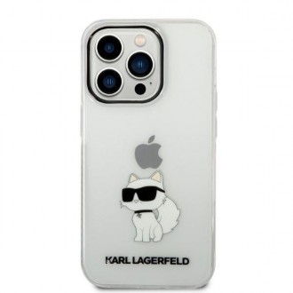 Karl Lagerfeld KLHCP14XHNCHTCT iPhone 14 Pro Max 6,7&quot; průhledný pevný obal Ikonik Choupette