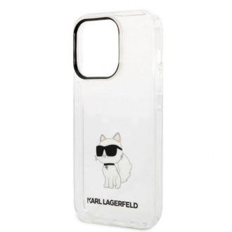 Karl Lagerfeld KLHCP14XHNCHTCT iPhone 14 Pro Max 6,7&quot; průhledný pevný obal Ikonik Choupette