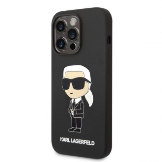 Karl Lagerfeld KLHMP14XSNIKBCK iPhone 14 Pro Max 6,7&quot; pevné pouzdro černo/černé silikonové Ikonik Magsafe