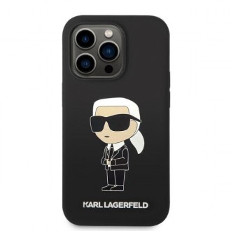 Karl Lagerfeld KLHMP14XSNIKBCK iPhone 14 Pro Max 6,7&quot; pevné pouzdro černo/černé silikonové Ikonik Magsafe