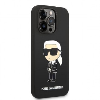 Karl Lagerfeld KLHMP14XSNIKBCK iPhone 14 Pro Max 6,7&quot; pevné pouzdro černo/černé silikonové Ikonik Magsafe