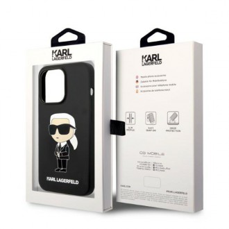 Karl Lagerfeld KLHMP14XSNIKBCK iPhone 14 Pro Max 6,7&quot; pevné pouzdro černo/černé silikonové Ikonik Magsafe