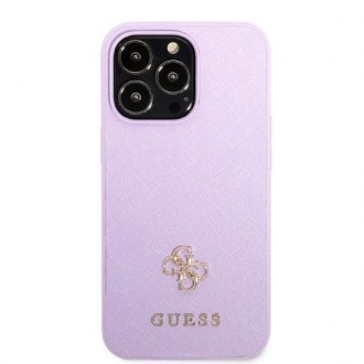Guess GUHCP13LPS4MU iPhone 13 Pro / 13 6,1&quot; fialový/fialový pevný obal Saffiano 4G malé kovové logo