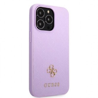 Guess GUHCP13LPS4MU iPhone 13 Pro / 13 6,1&quot; fialový/fialový pevný obal Saffiano 4G malé kovové logo