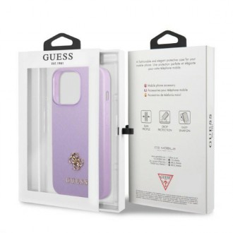 Guess GUHCP13LPS4MU iPhone 13 Pro / 13 6,1&quot; fialový/fialový pevný obal Saffiano 4G malé kovové logo