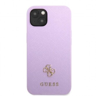 Guess GUHCP13MPS4MU iPhone 13 6,1&quot; fialový/fialový pevný obal Saffiano 4G malé kovové logo