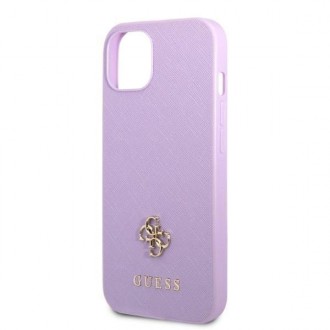 Guess GUHCP13MPS4MU iPhone 13 6,1&quot; fialový/fialový pevný obal Saffiano 4G malé kovové logo