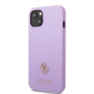 Guess GUHCP13SPS4MU iPhone 13 mini 5,4&quot; fialový/fialový pevný obal Saffiano 4G malé kovové logo