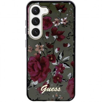 Guess GUHCS23SHCFWSA S23 S911 zelené/kaki pevné pouzdro Flower Collection