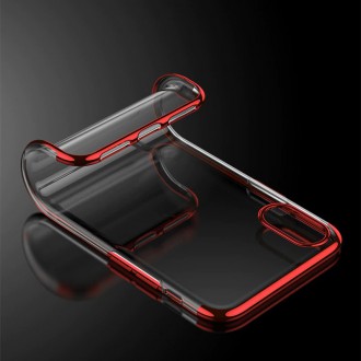 Clear Color Case Gel TPU Electroplating frame Cover for Samsung Galaxy A50s / Galaxy A50 / Galaxy A30s red