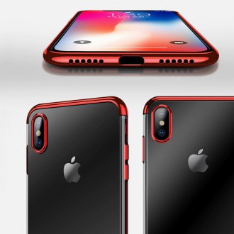 Clear Color Case Gel TPU Electroplating frame Cover for Samsung Galaxy A50s / Galaxy A50 / Galaxy A30s red