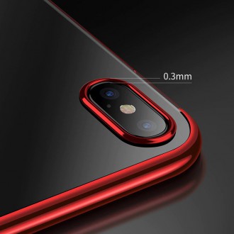 Clear Color Case Gel TPU Electroplating frame Cover for Samsung Galaxy A50s / Galaxy A50 / Galaxy A30s red
