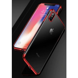Clear Color Case Gel TPU Electroplating frame Cover for Samsung Galaxy A50s / Galaxy A50 / Galaxy A30s red