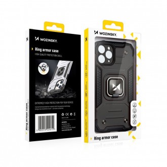 Wozinsky Ring Armor Case Kickstand Tough Rugged Cover for iPhone 12 Pro Max silver