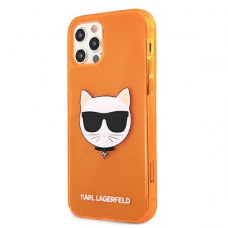 Karl Lagerfeld KLHCP12LCHTRO iPhone 12 Pro Max 6,7" pomarańczowy/orange hardcase Glitter Choupette Fluo